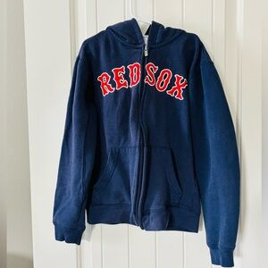 MLB Kids’Navy Blue Red Sox Zip-Up Hoodie